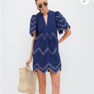 Tuckernuck Navy Blue Mini Dress with White Accents
